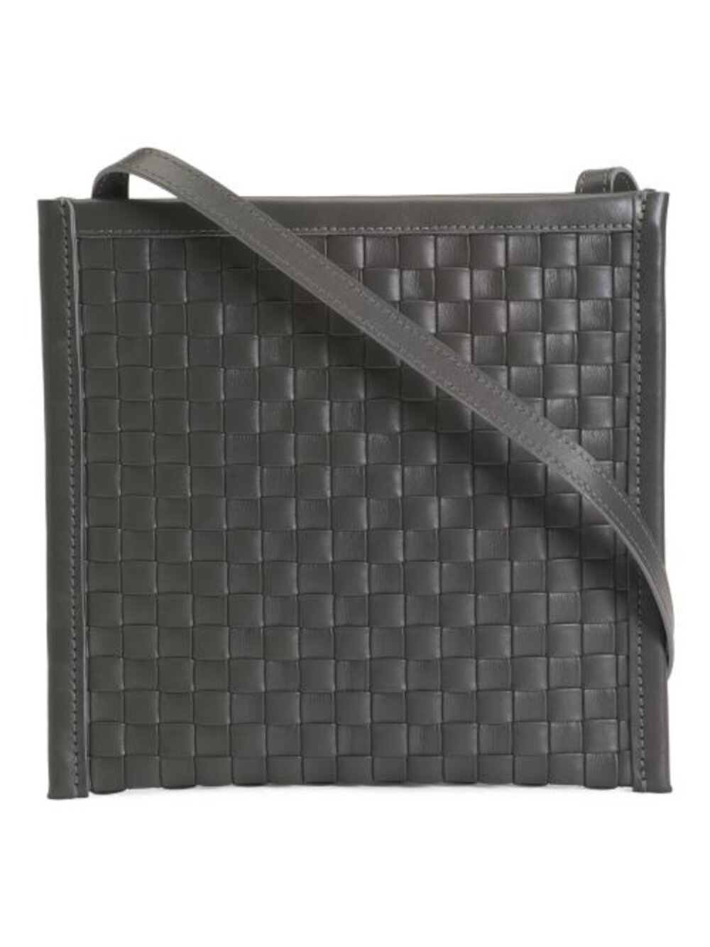 FALOR Made In Italy Leather Woven Squared Crossbody